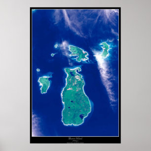 Affiche satellite de Beaver Island, Michigan