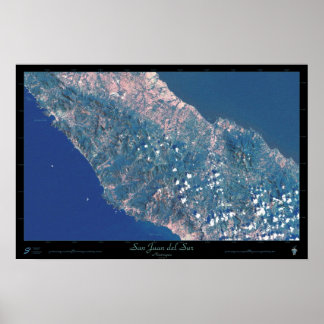 Affiche satellite de San Juan del Sur, Nicaragua