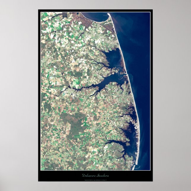 Affiche satellite du Delaware Seashore (Devant)