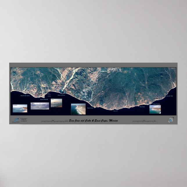 Affiche satellite East Cape, Basse Californie (Devant)