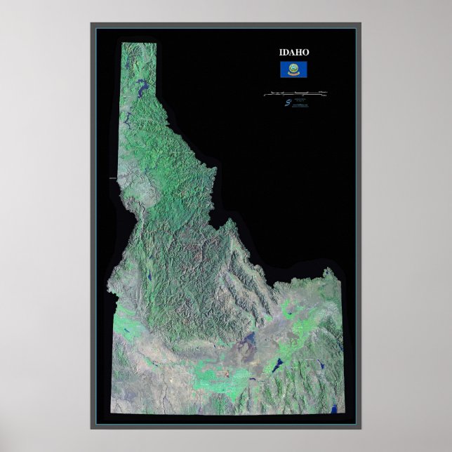 Affiche satellite Idaho (Devant)