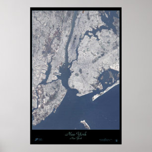 Affiche satellite New York City, New York