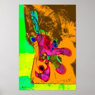 Affiche Selfie Orange Abstrait 12 x 18