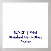 Affiche semi-brillante personnalisée 12"x12" stand