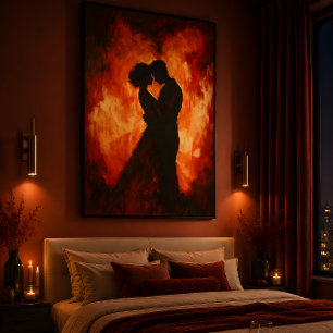 Affiche Silhouette Ardente d'un Couple Romantique