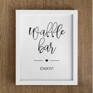 Affiche simple de bar à gaufres pour une douche de