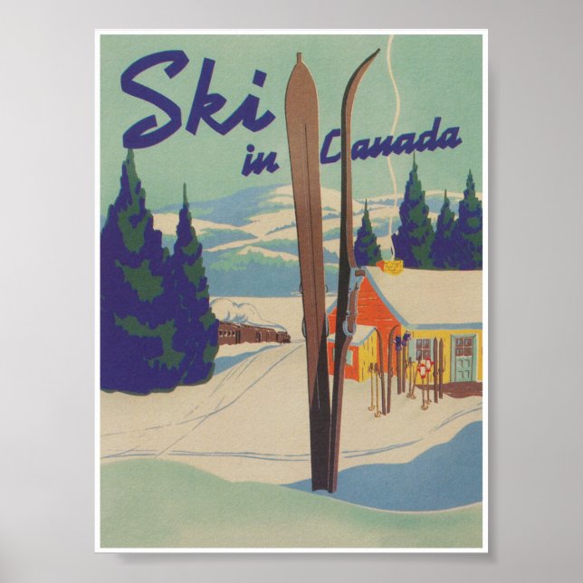 Affiche Ski au Canada Ski Vintage (Devant)