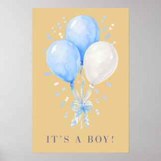 Affiche Soft Champagne C'est un Garçon Ballons Ble