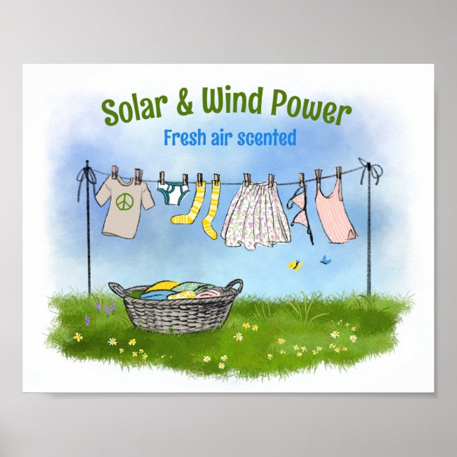 Affiche solaire et éolienne Promouvoir l'économie  (Devant)