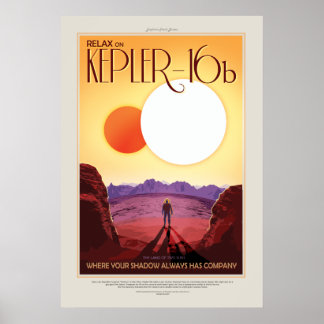 Affiche spatiale futuriste - Planet Kepler 16B