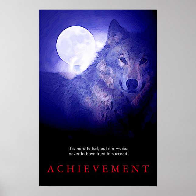 Affiche spéciale Motivation Wolf & Fullmoon (Devant)