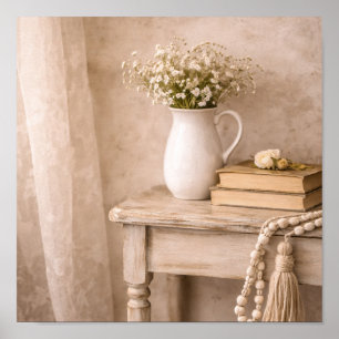 Affiche Table de Ferme de Style Country Français