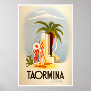 Affiche Taormina Sicile Art Italie Impression Voya