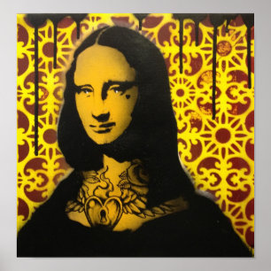 affiche tatouée mona lisa