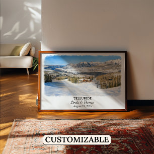 Affiche Telluride Colorado, Aquarelle, Sur mesure