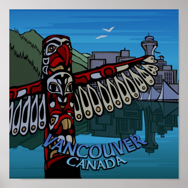 Affiche Totem des Premières Nations de Vancouver D (Devant)