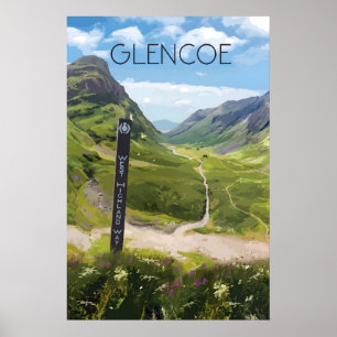Affiche touristique de Glencoe Écosse