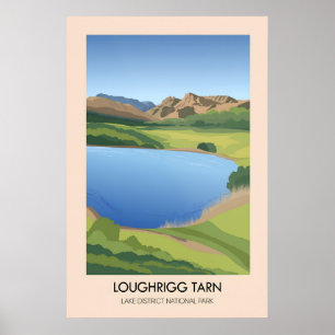 Affiche touristique du Loughrigg Tarn dans le Lake