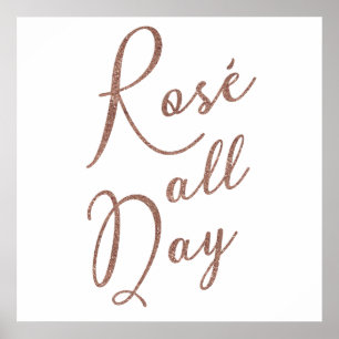 Affiche TOUTE LA JOURNÉE rose de parties