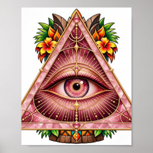 Affiche Triangle Quartz Rose
