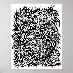 Affiche tribale orientale de conception de