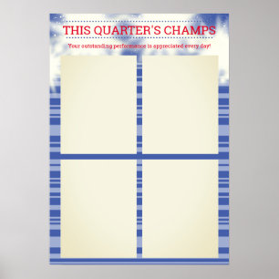 Affiche trimestrielle de l'employé du mois pour 8,