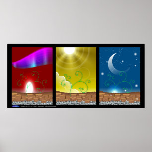 Affiche triple de paysage