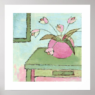 affiche tulipes sur table