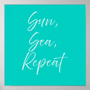 Affiche Turquoise Soleil Mer Répétition Prépa Cô