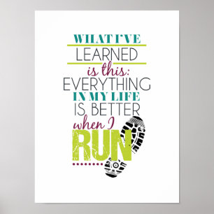 Affiche typographique de citation de coureur