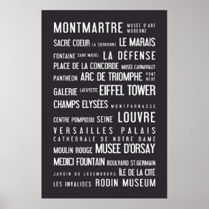 Affiche typographique de Paris, grise