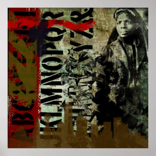 affiche urbaine de délabrement de graffiti