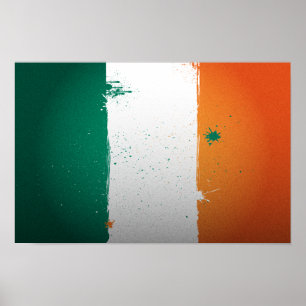 Affiche urbaine de drapeau de l'Irlande