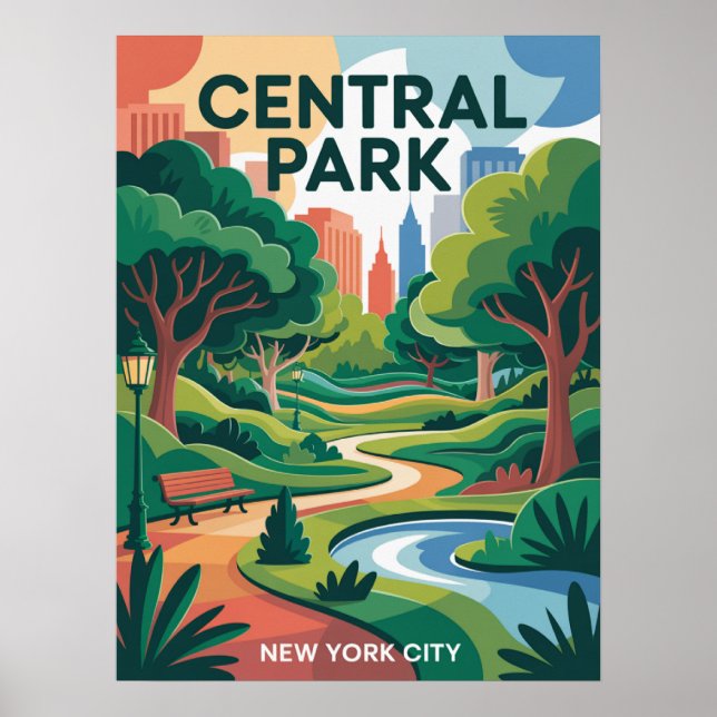 Affiche vectorielle graphique de Central Park (Devant)