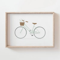 Affiche vélo vert menthe vintage
