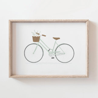 Affiche vélo vert menthe vintage
