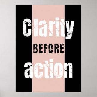 Affiche verticale Clarité avant l'action fond somb