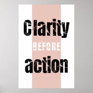 Affiche verticale minimaliste Clarité avant l'acti