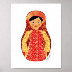 Affiche vietnamienne Fire Matryoshka