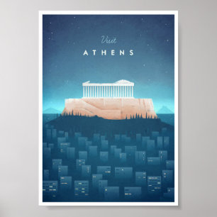 Affiche vintage d'Athènes