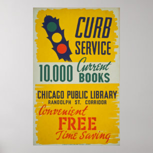 Affiche vintage de bibliothèque publique