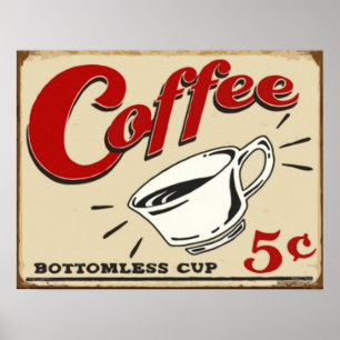 Affiche vintage de café