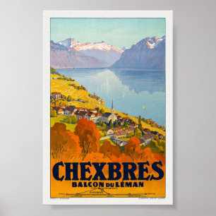 Affiche vintage de Chexbres 1923