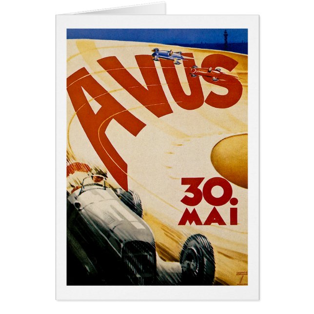 Affiche vintage de course d'AVUS (Devant)