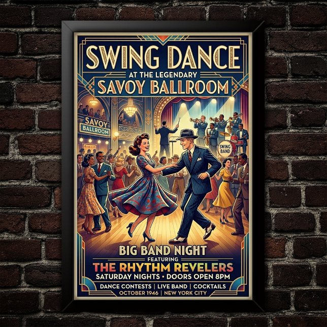 Affiche vintage de danse swing (Créateur téléchargé)