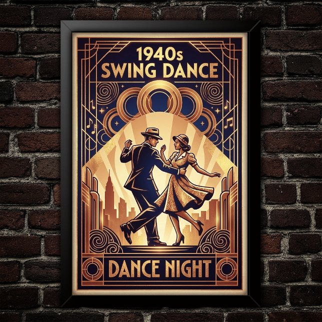Affiche vintage de danse swing (Créateur téléchargé)