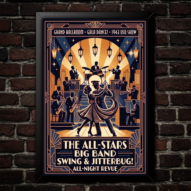 Affiche vintage de danse swing (Créateur téléchargé)