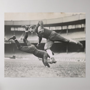 Affiche Vintage de football grotte noire et blanch