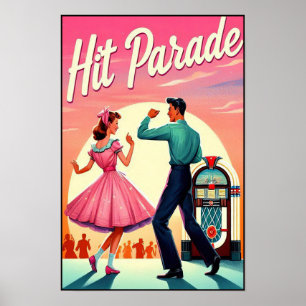 Affiche vintage de la fête de la danse des années 
