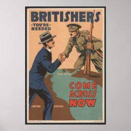 Affiche vintage de l'enrôlement britannique